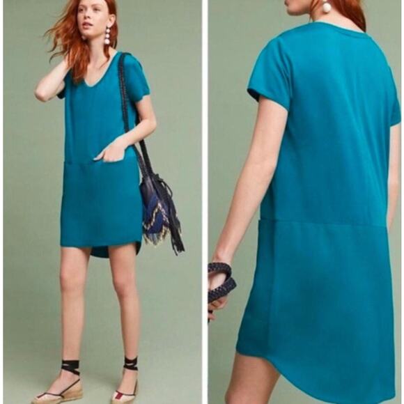 Dolan Dress Womens X Small Blue Green Loren Colorblock Pocket Mini Anthropologie - Picture 1 of 9